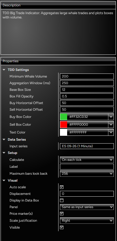 Big Trade Settings